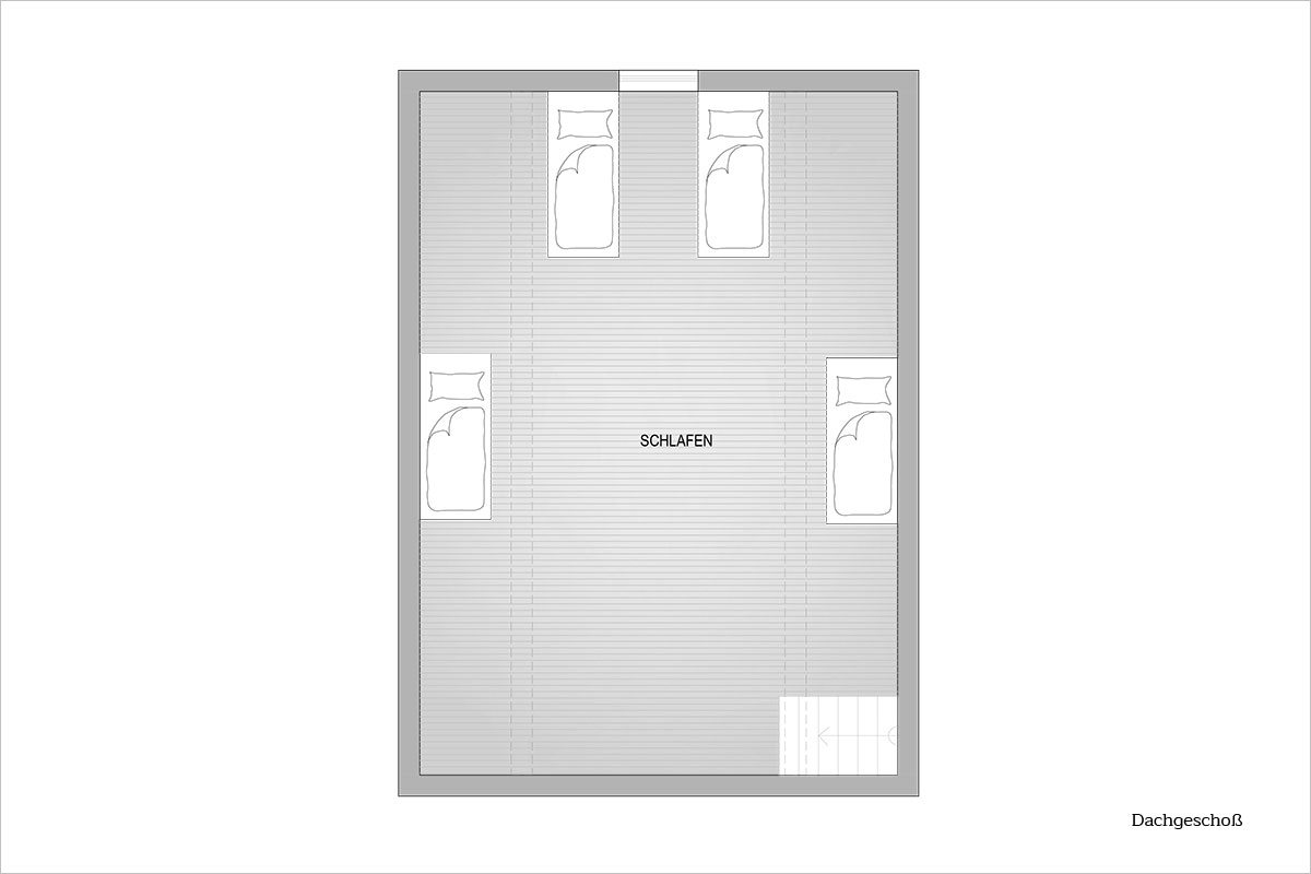 Grundriss Dachgeschoß - Design Ferienhaus Almhütte XL Ski Amadé