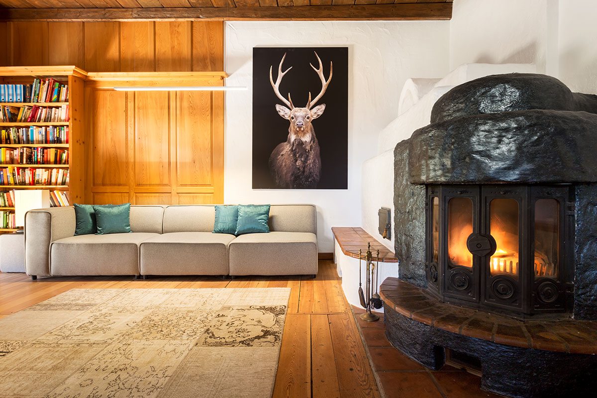 Wohnbereich - Design Ferienhaus Berg Chalet Millstätter See