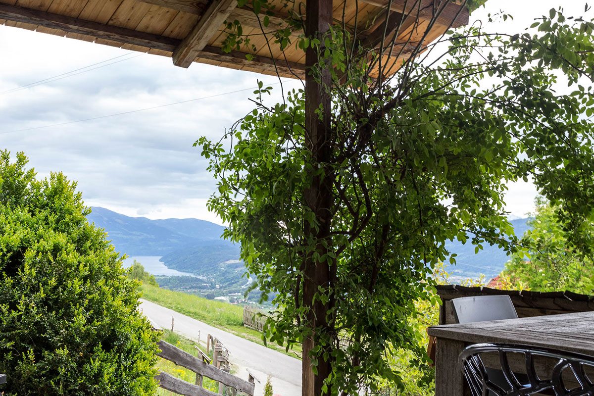 Außenanlage - Design Ferienhaus Berg Chalet Millstätter See