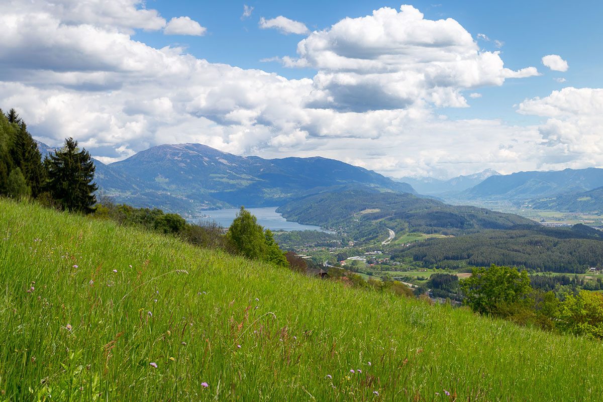 Außenanlage - Design Ferienhaus Berg Chalet Millstätter See
