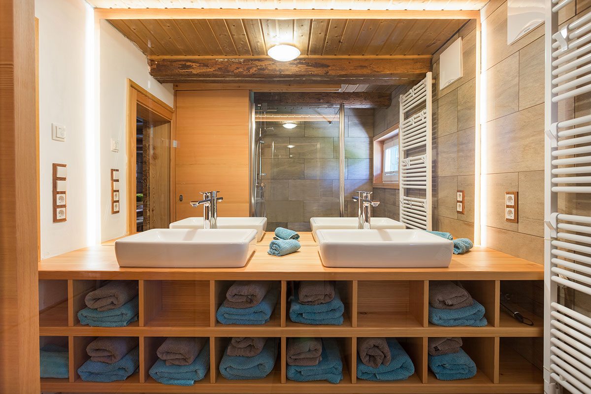 Badezimmer - Design Ferienhaus Almhütte XL Ski Amadé, St. Veit im Pongau