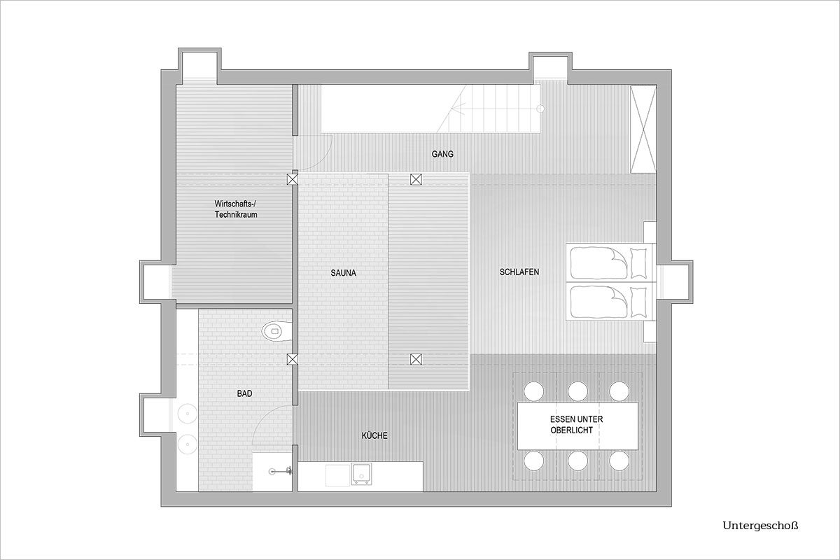 Grundriss Untergeschoß - Design Ferienhaus Altenmarkt-Zauchensee