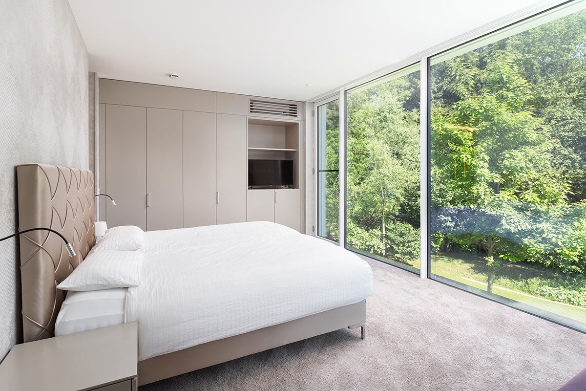 Schlafzimmer - Design Ferienhaus Bauhausvilla Kärnten, Spittal/Millstätter See