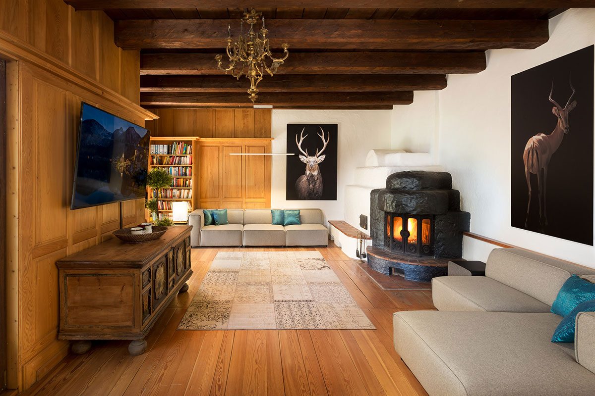 Wohnbereich - Design Ferienhaus Berg Chalet Millstätter See