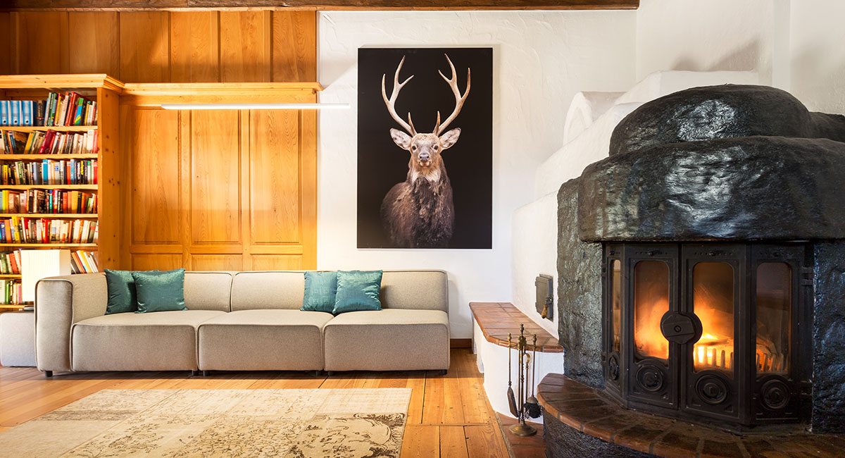 Wohnbereich - Design Ferienhaus Berg Chalet Millstätter See
