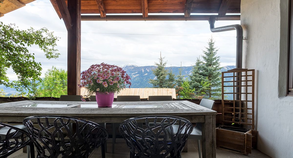 Aussicht - Design Ferienhaus Berg Chalet Millstätter See